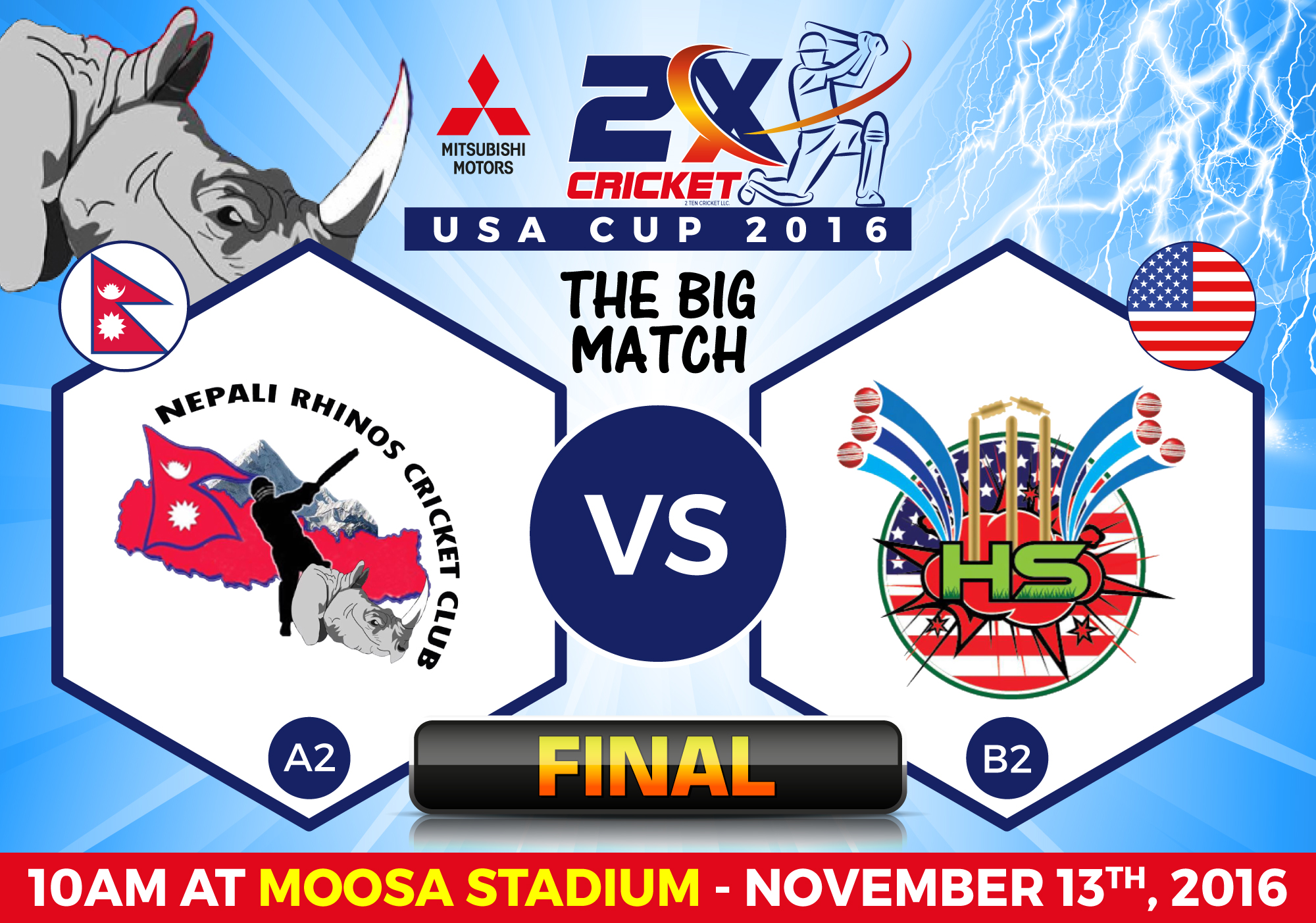 Live Streaming: Nepali Rhinos vs Houston Sparks 