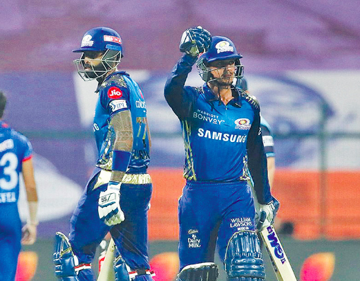Mumbai Indians to the top defeating Delhi